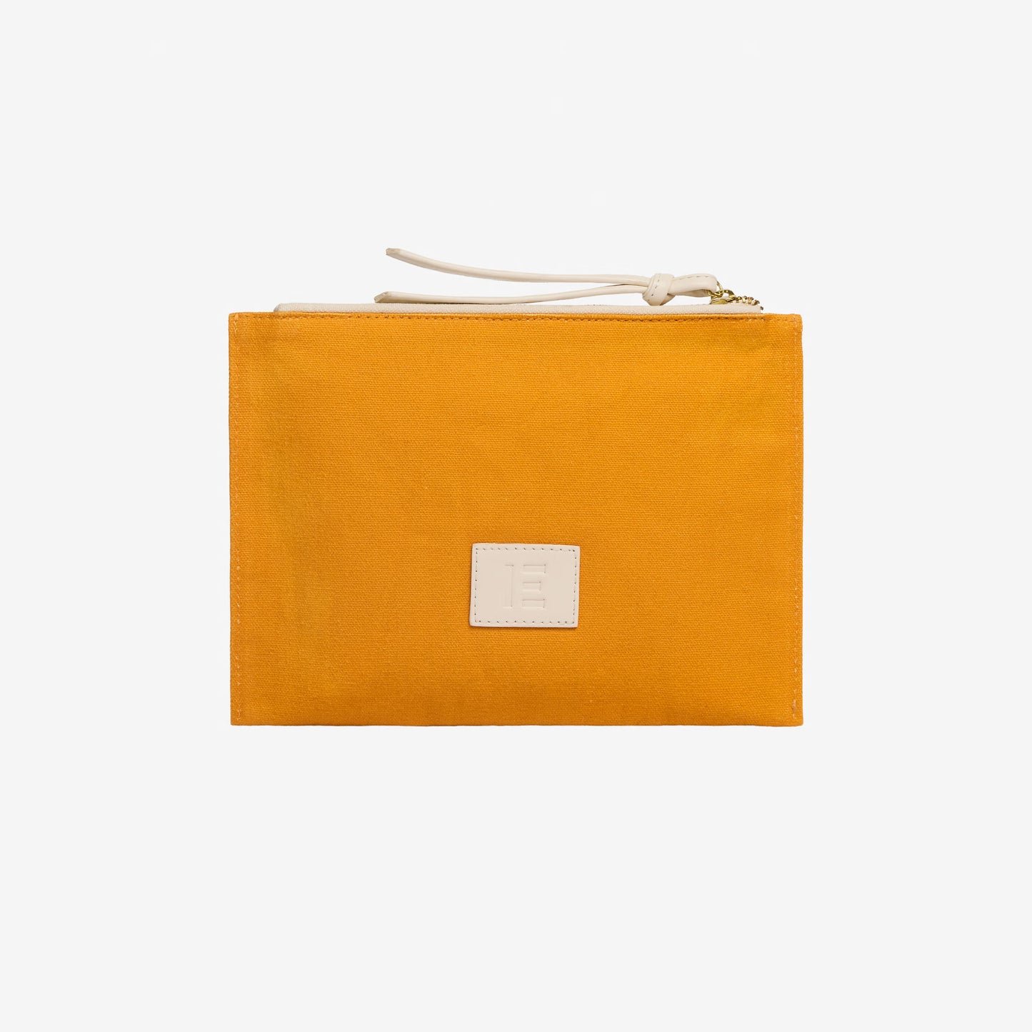 Inoui Editions cotton canvas Chat light blue pouch cat design with Arc de Triomphe - orange reverse.