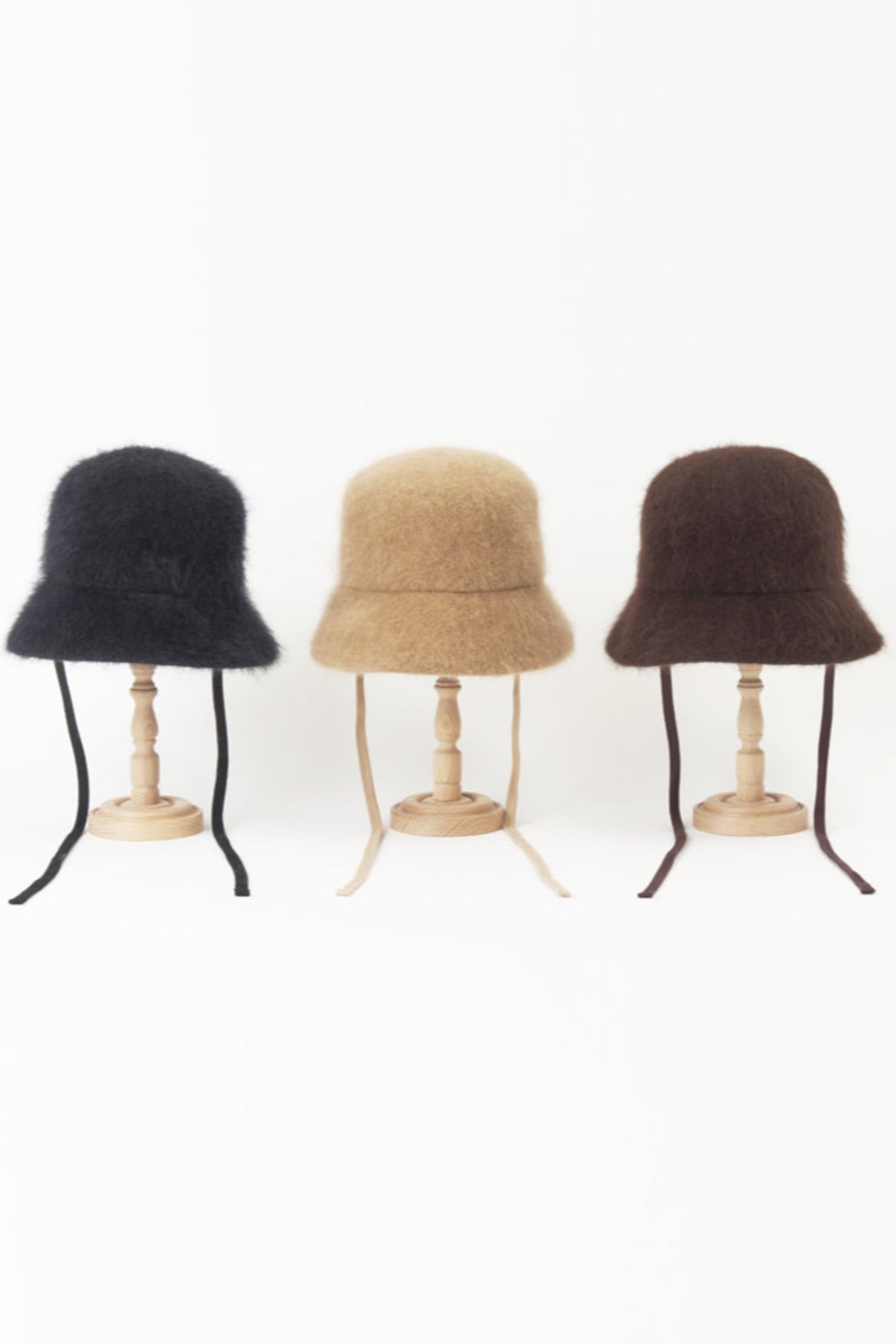 Parcnique PCNQ Angora felt cloche hat in brown.