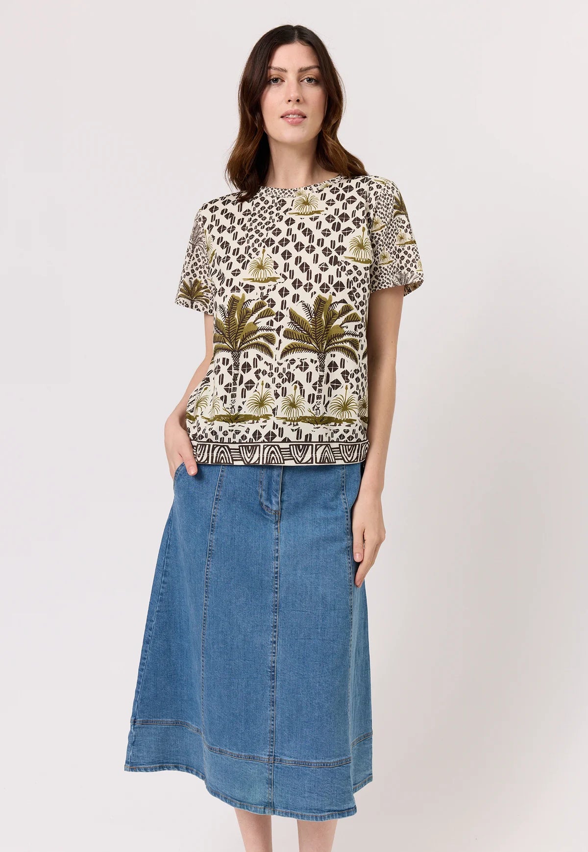 Nancybird Apollo Tee - Lino palm