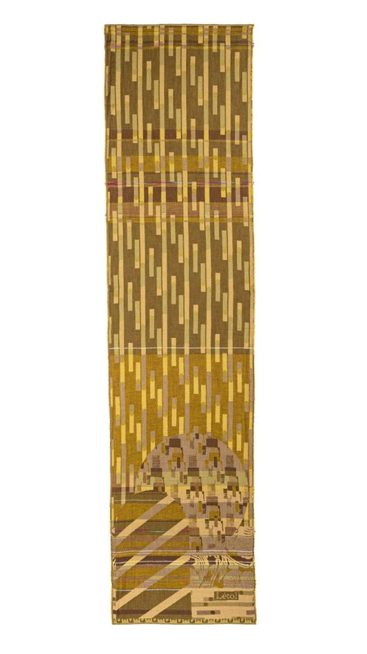 Letol organic cotton scarf Nicolas citrine abstract geometric design.