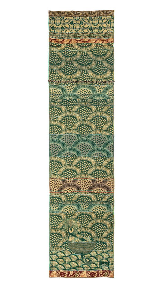 Letol organic cotton jacquard scarf Hugues in perrier green.
