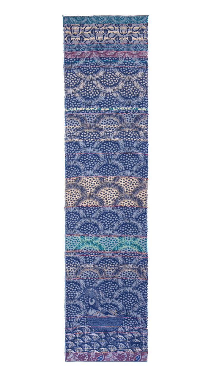 Letol organic cotton jacquard scarf Hugues in astral blue.