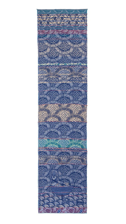 Letol organic cotton jacquard scarf Hugues in astral blue.