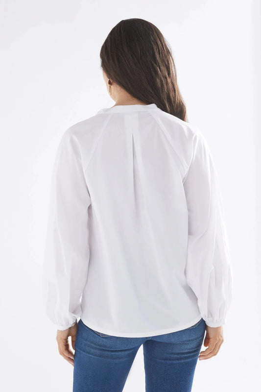 Elk the label Deze white cotton poplin shirt, balloon sleeve.