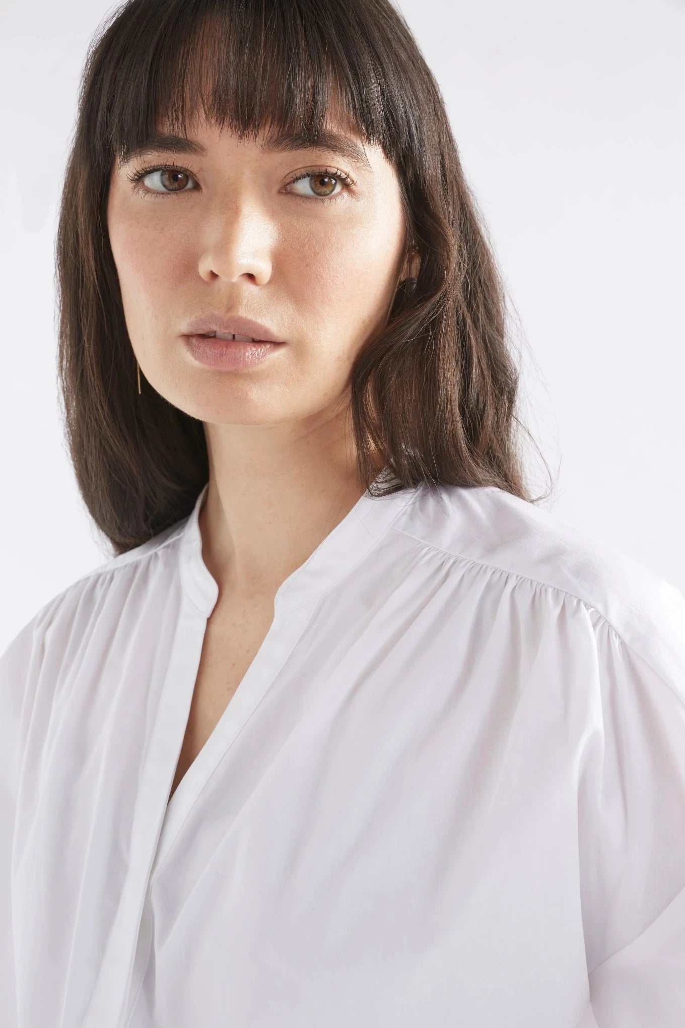 Elk the label Deze white cotton poplin shirt, balloon sleeve.