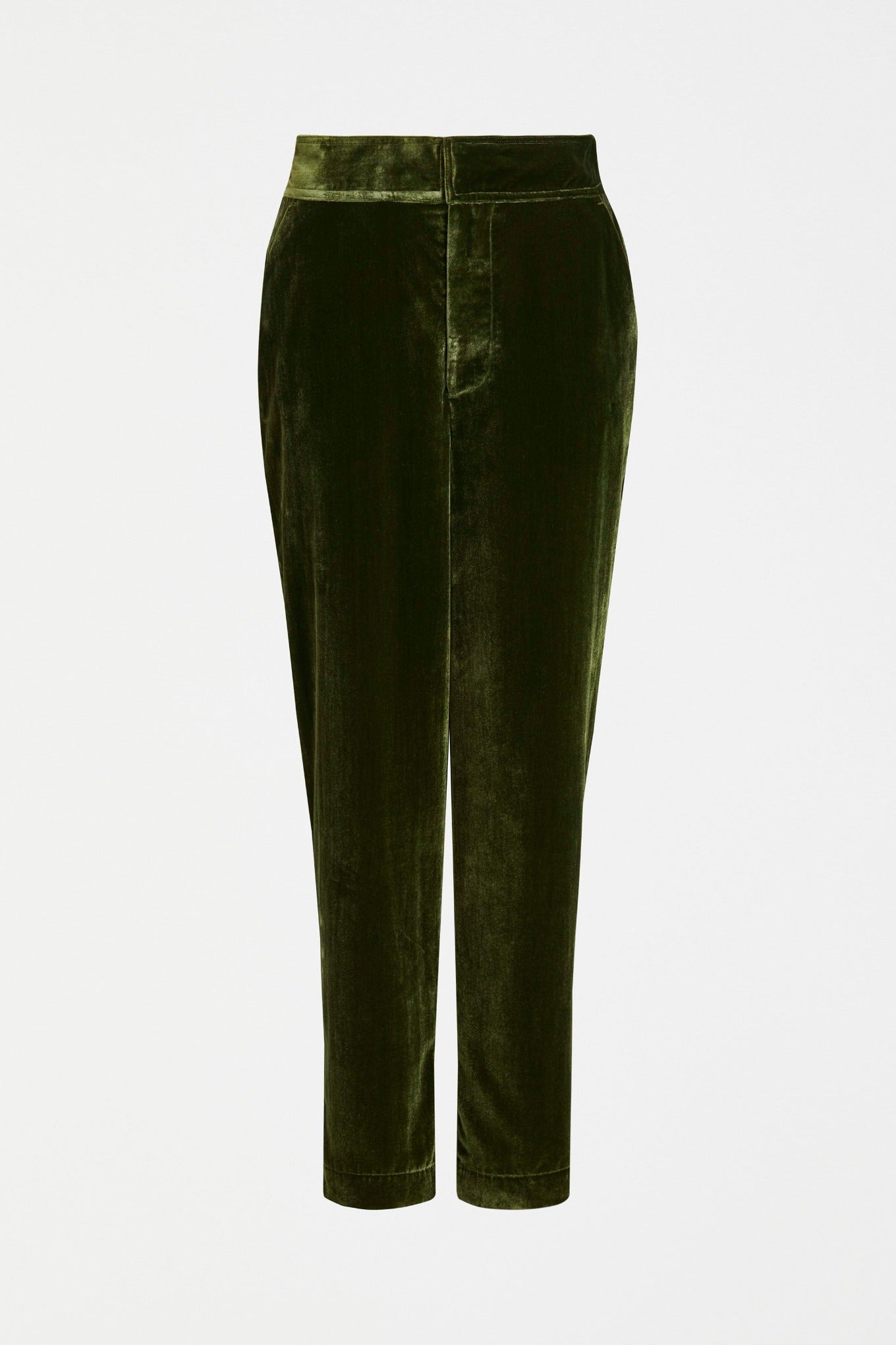 Elk Suuri velvet pant in moss green.