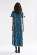 Load image into Gallery viewer, Elk the Label organic cotton tshirt Holst dress in original teal and black print.