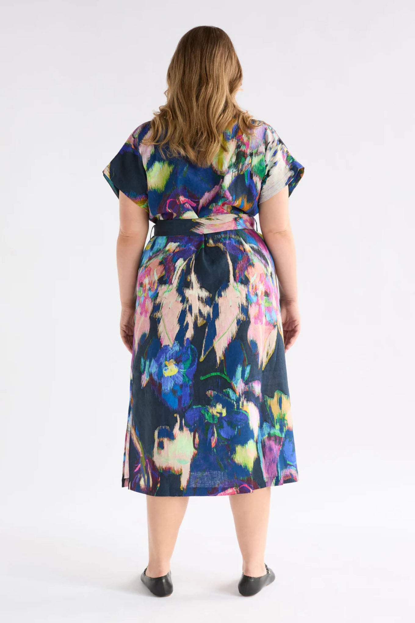 Elk Lato French linen shirt dress in Vaara print.