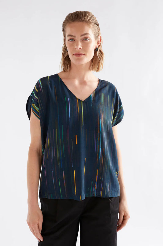 Elk Kayra V-neck top - Alinea print