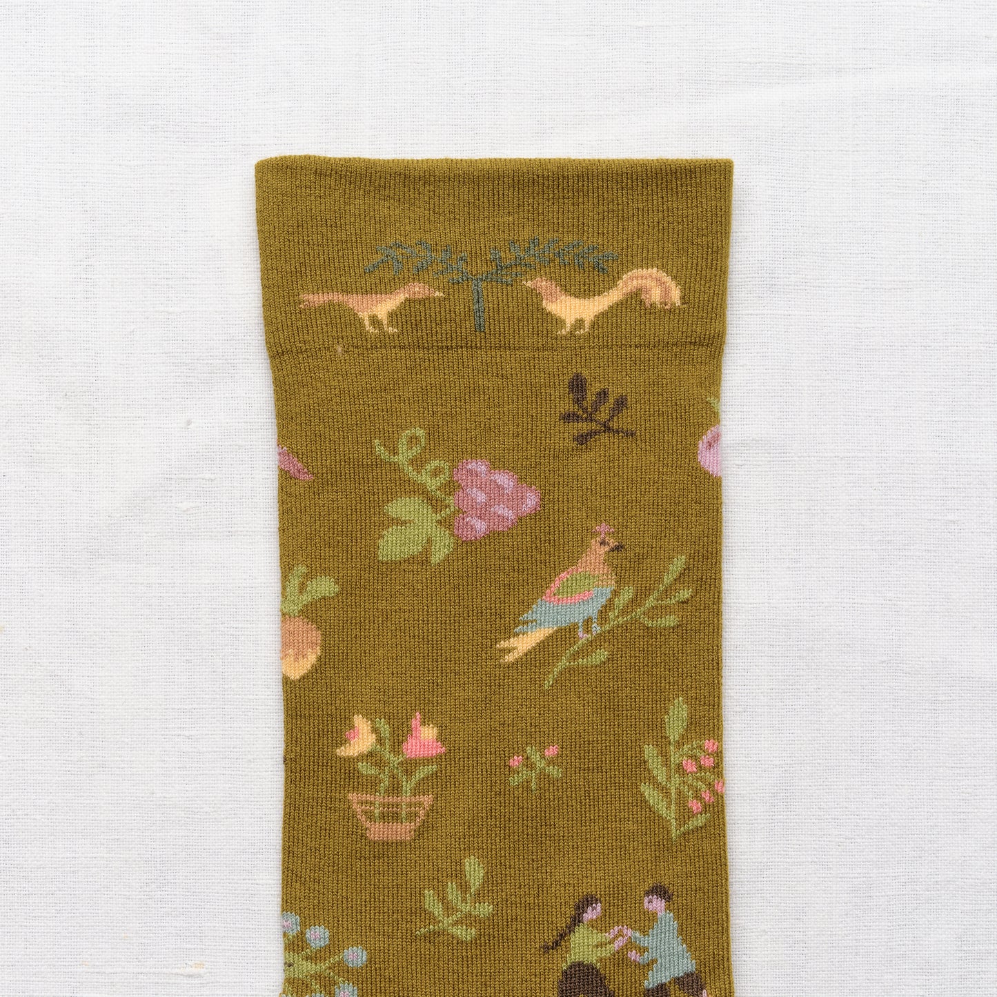 Bonne Maison made in France cotton socks, Seedling absinth.