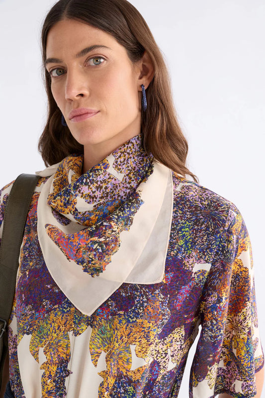 Elk Lantis print pure silk scarf.
