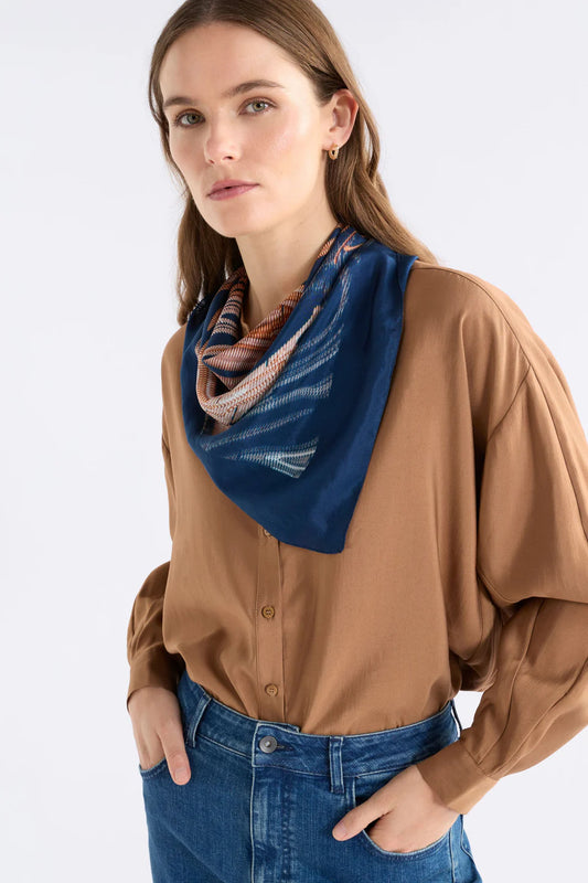 Elk Brandr print square scarf in pure silk.