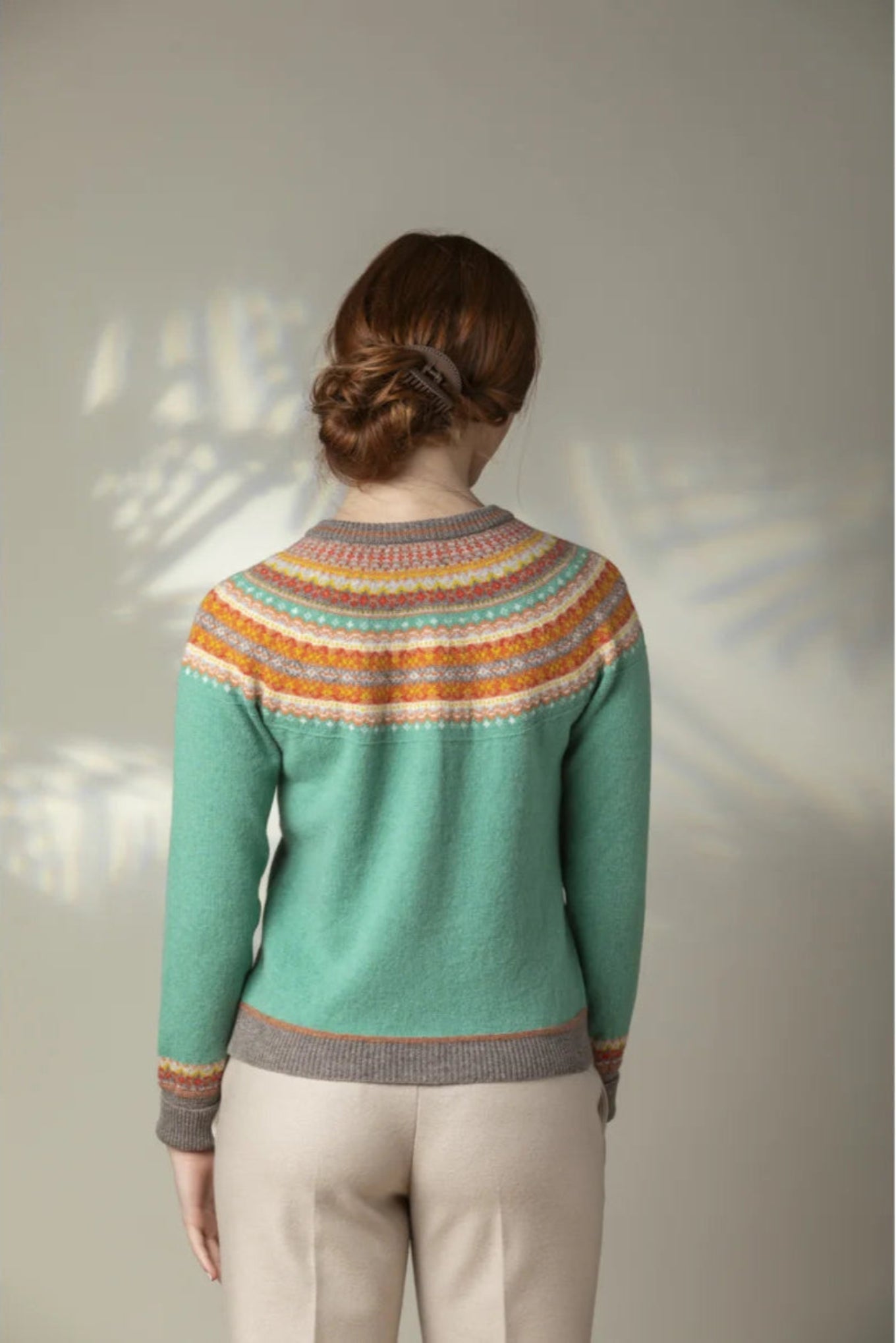 Eribe fairisle cardigan, Alpine short in Katie Morag.