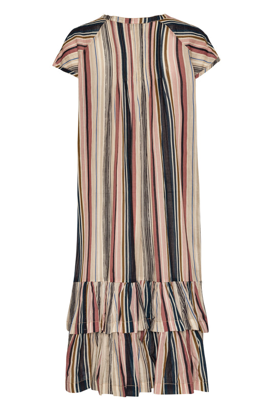 Ilse Jacobsen beige stripe cotton sundress.