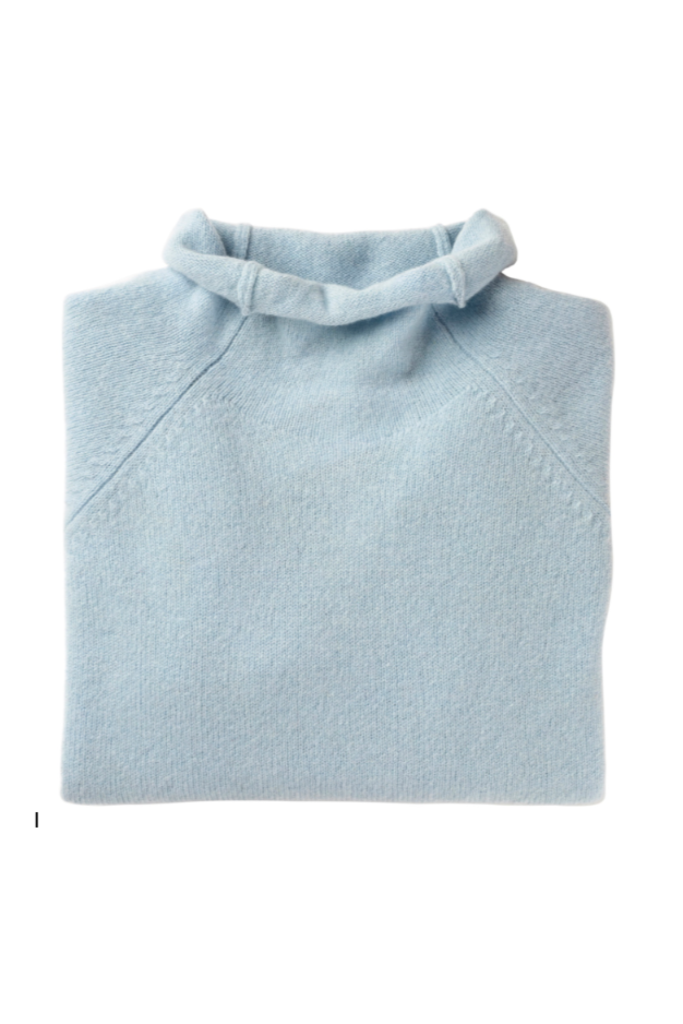 Eribe Corry merino roll neck raglan sweater in angelite pale blue.