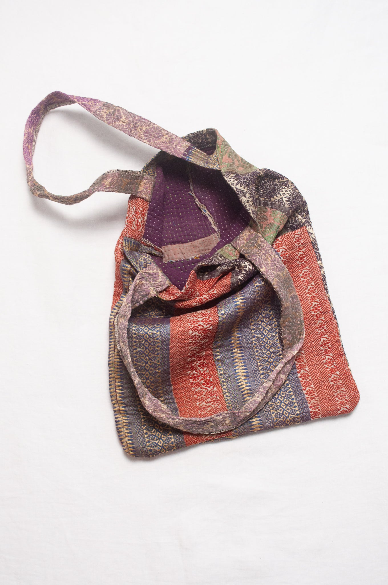 Vintage kantha quilt tote bag.