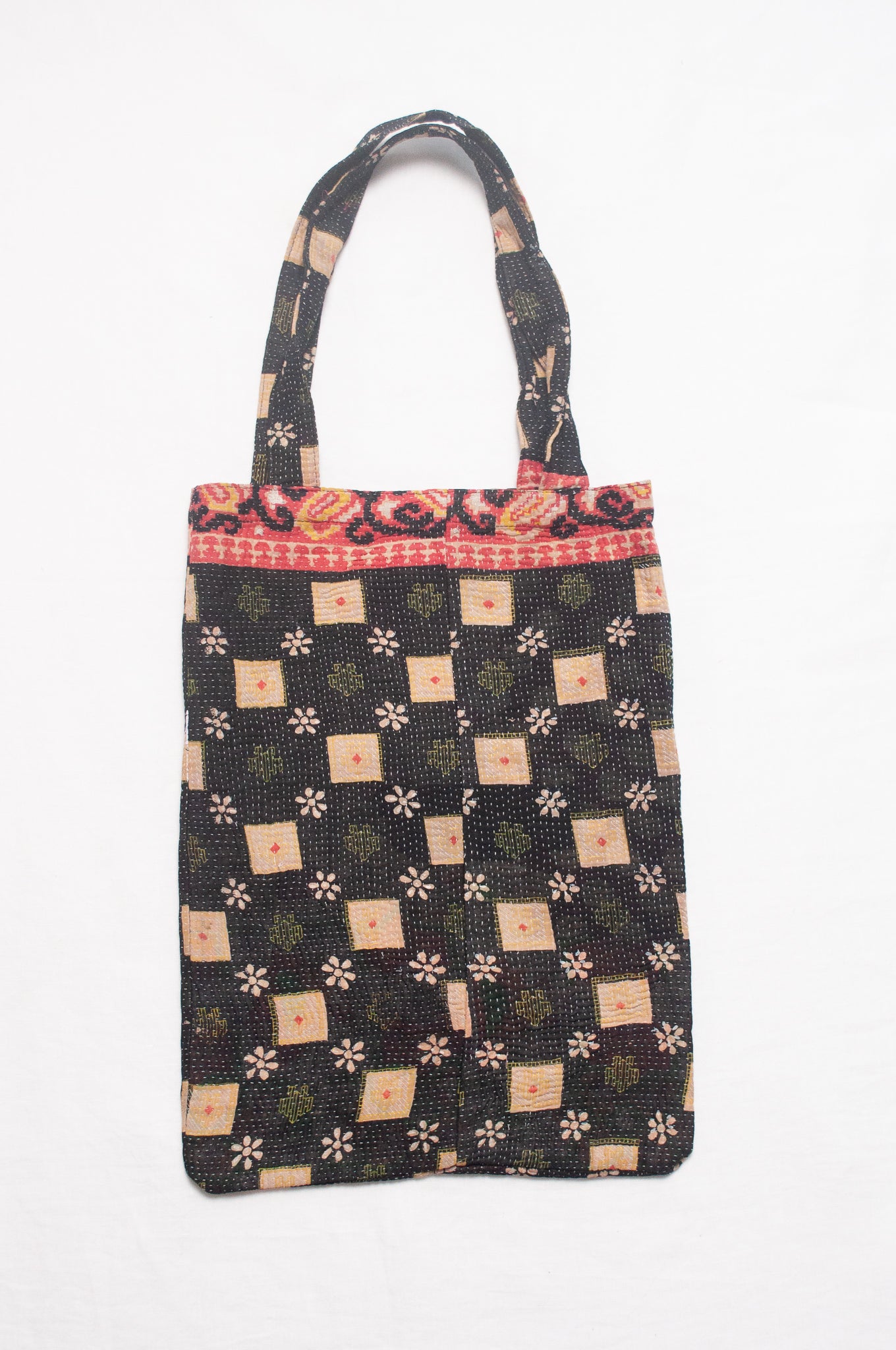 Vintage kantha quilt tote bag.