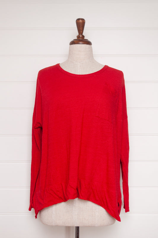 Valia merino wool jersey Dream tunic in red.