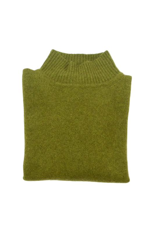 Baby yak wool one size Maxim sweater in chartreuse green.