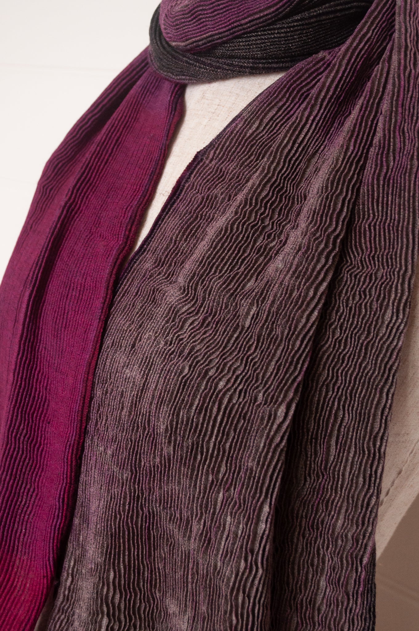 Neeru Kumar shibori wool scarf - magenta