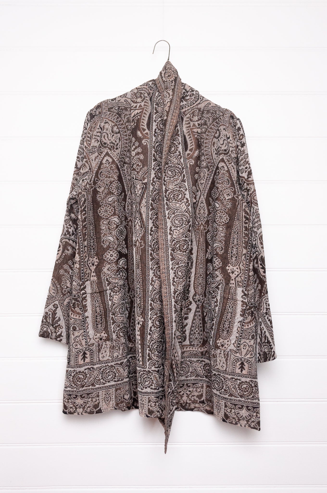 Manan Kami reversible wool jacket - Earth paisley