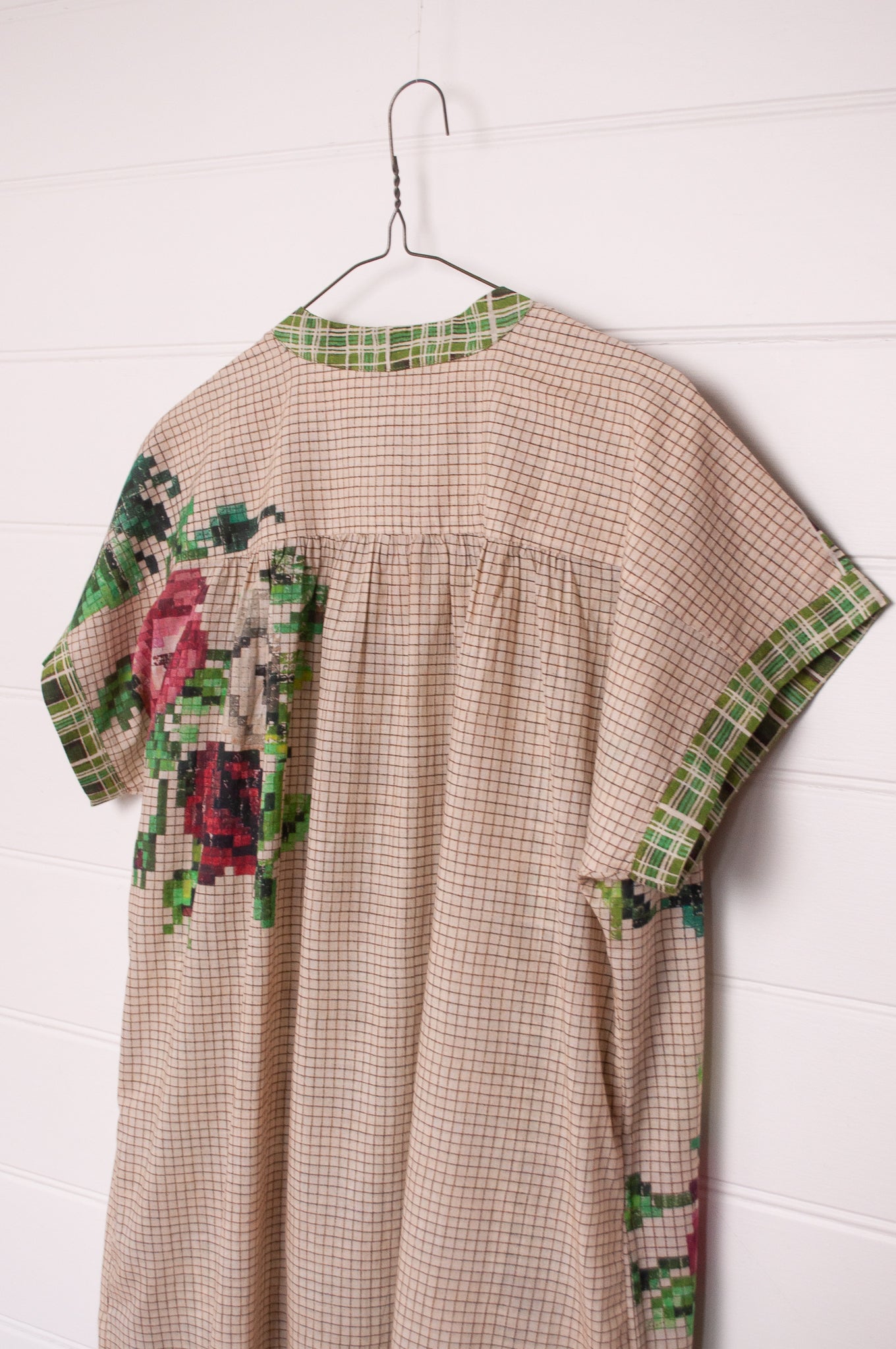 Raga Designs Juni dressin digital print floral cotton button up short sleeves.