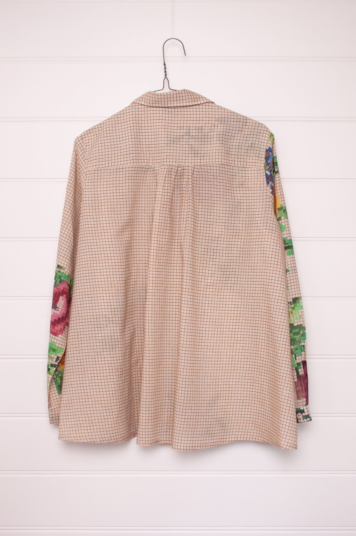 Raga digital print floral cotton button up long sleeve shirt.