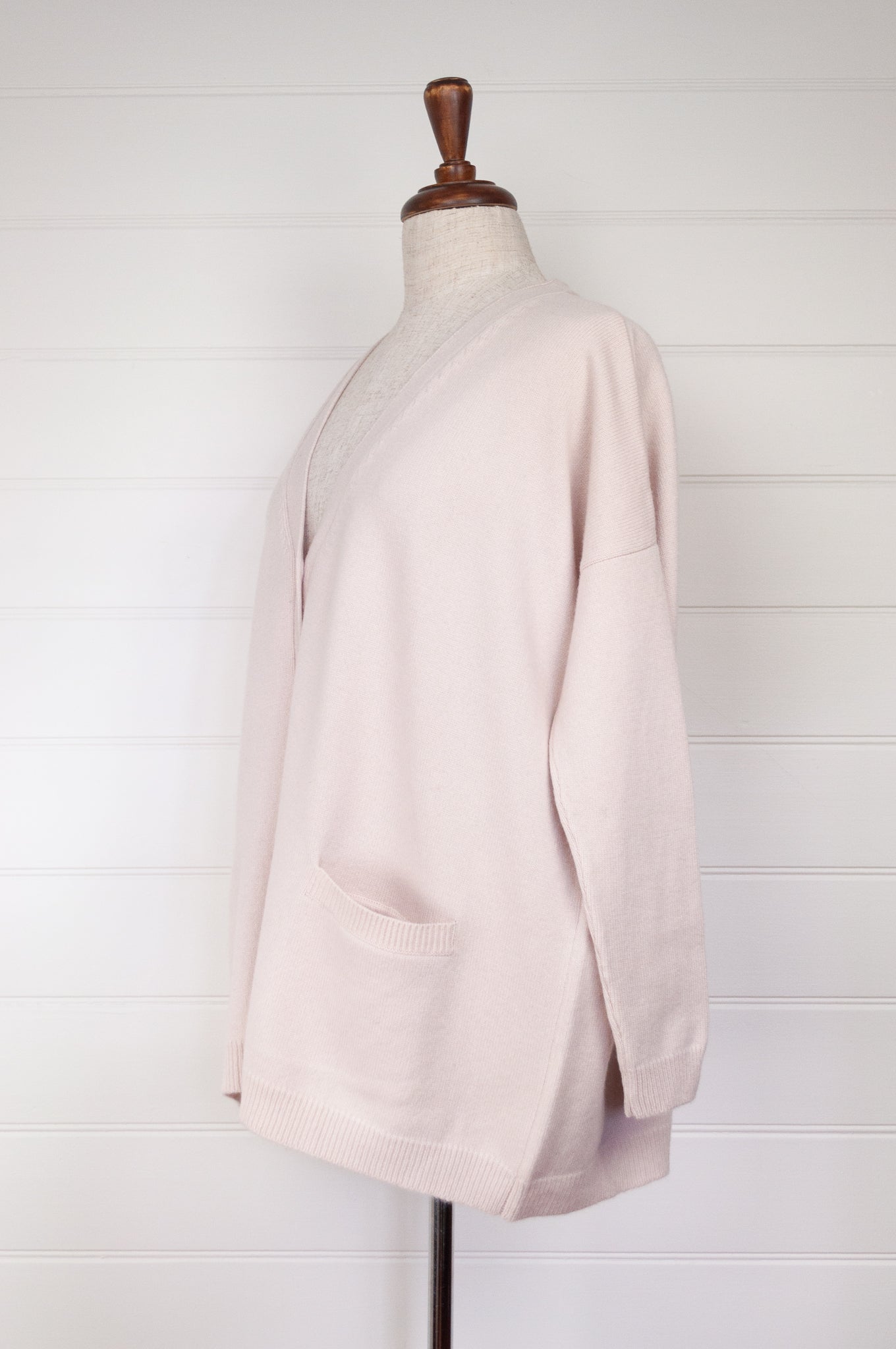 One size cashmere boyfriend cardi - ecru