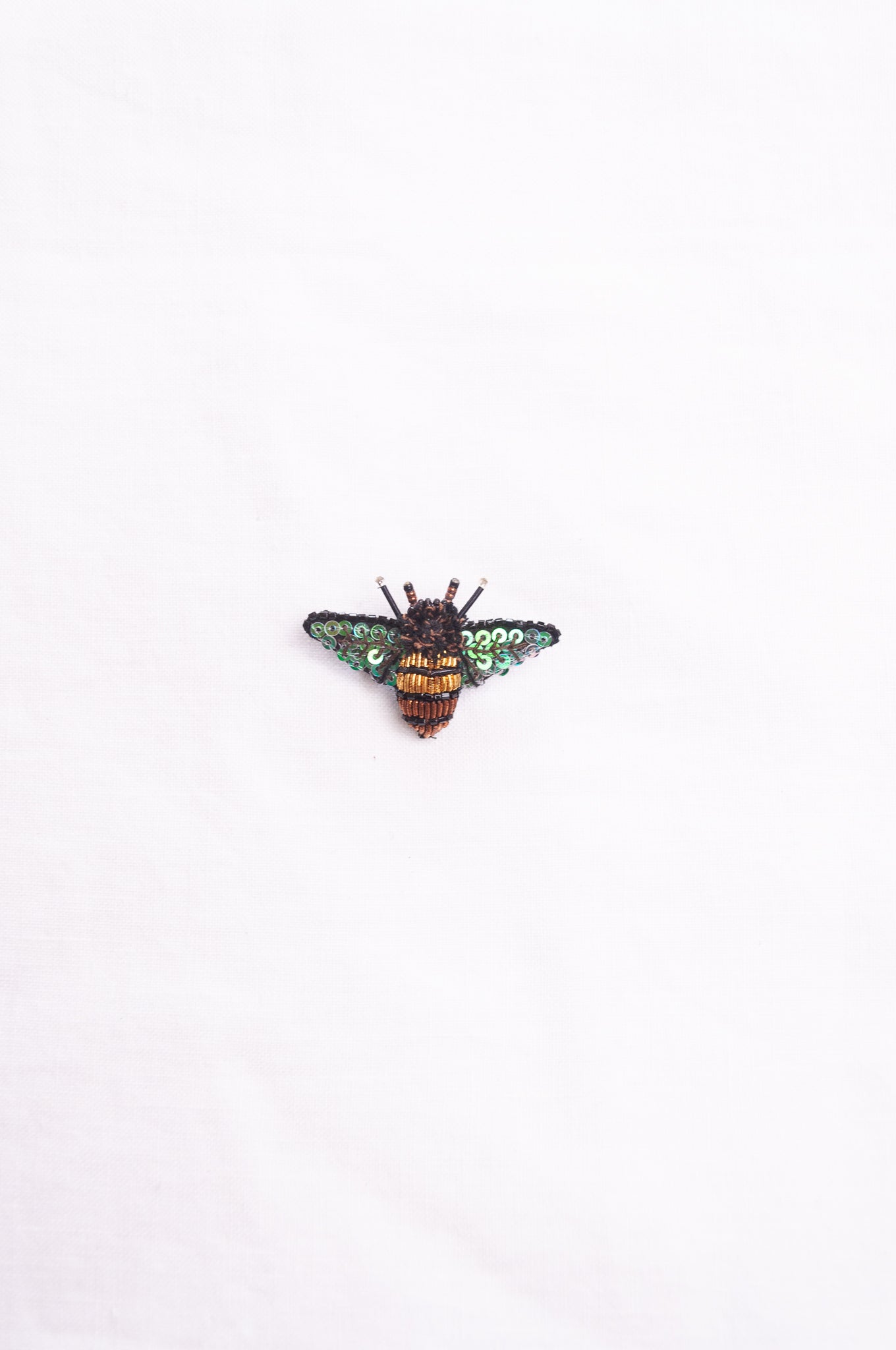 Trovelore hand beaded and embroidered dazzling bee brooch.