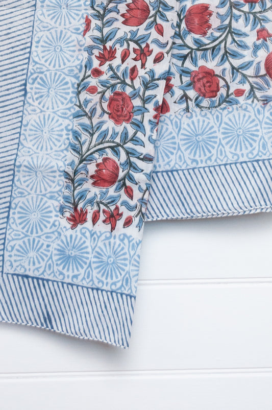 Cotton voile sarong - roses