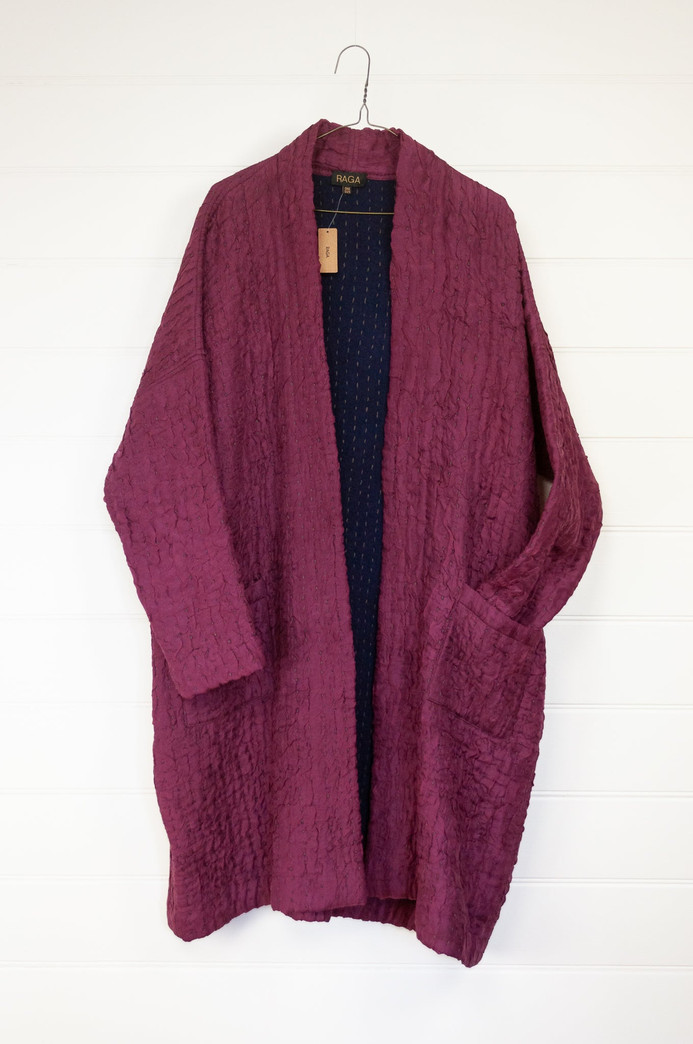 Raga Lydia coat - kantha stitched silk