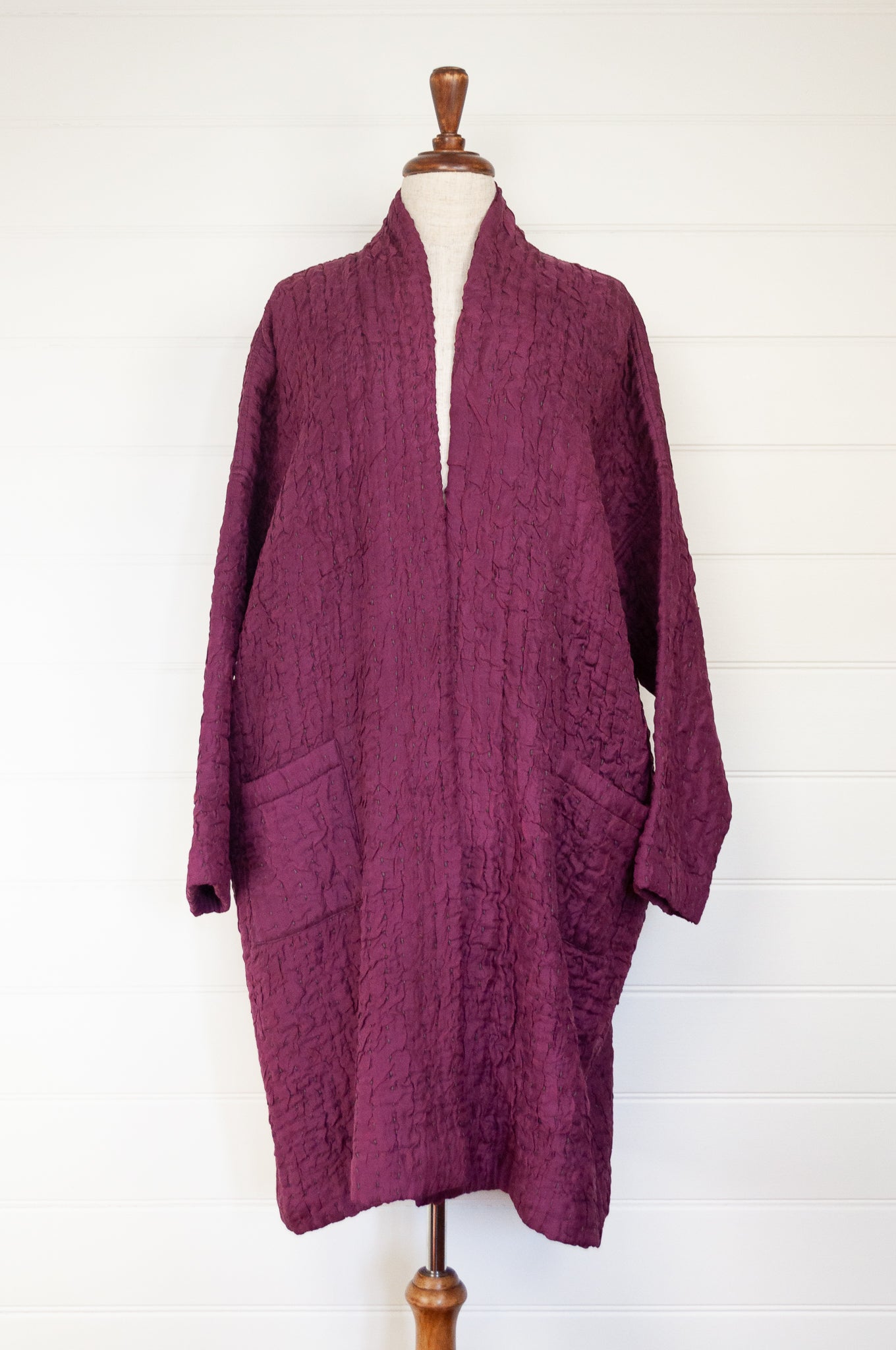 Raga Lydia coat - kantha stitched silk
