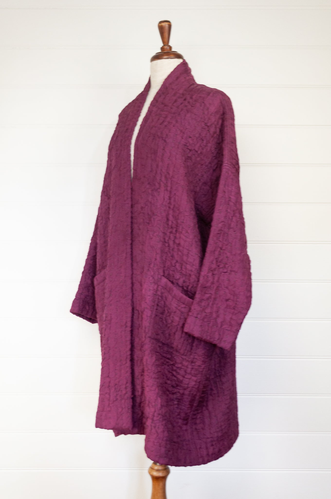 Raga Lydia coat - kantha stitched silk