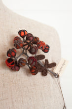 Load image into Gallery viewer, Sophie Digard handmade embroidered wool floral brooch, in autumn palette.