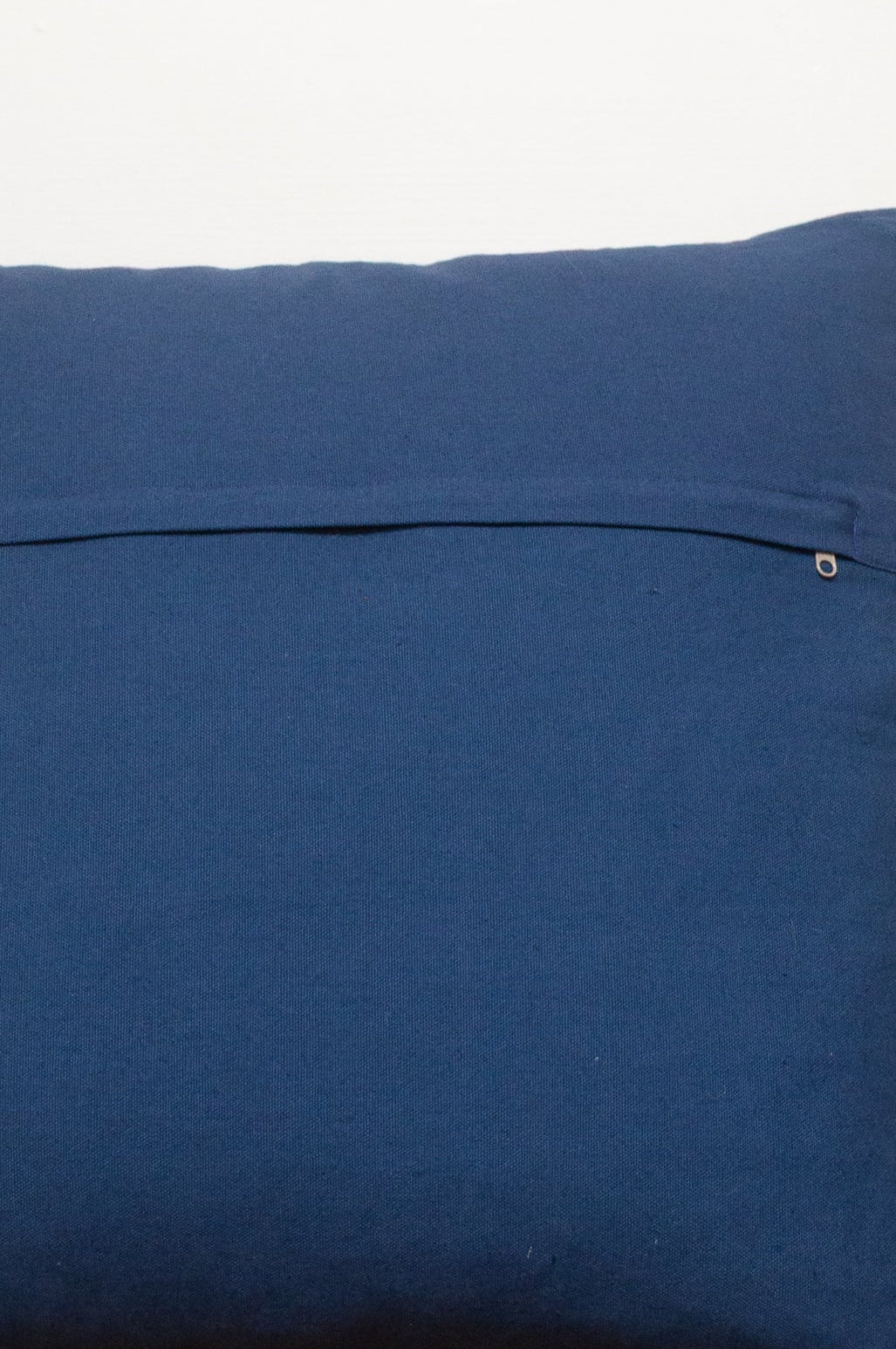 Suzani embroidered vintage indigo kantha quilt reverse in plain cotton canvas.