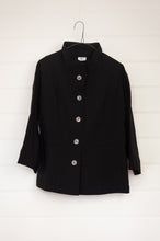 Load image into Gallery viewer, Valia Lygon St jacket in cotton stretch fabric in black.