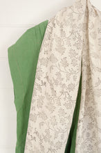 Load image into Gallery viewer, DVE ecru fine linen  scarf with delicate blockprint floral design.