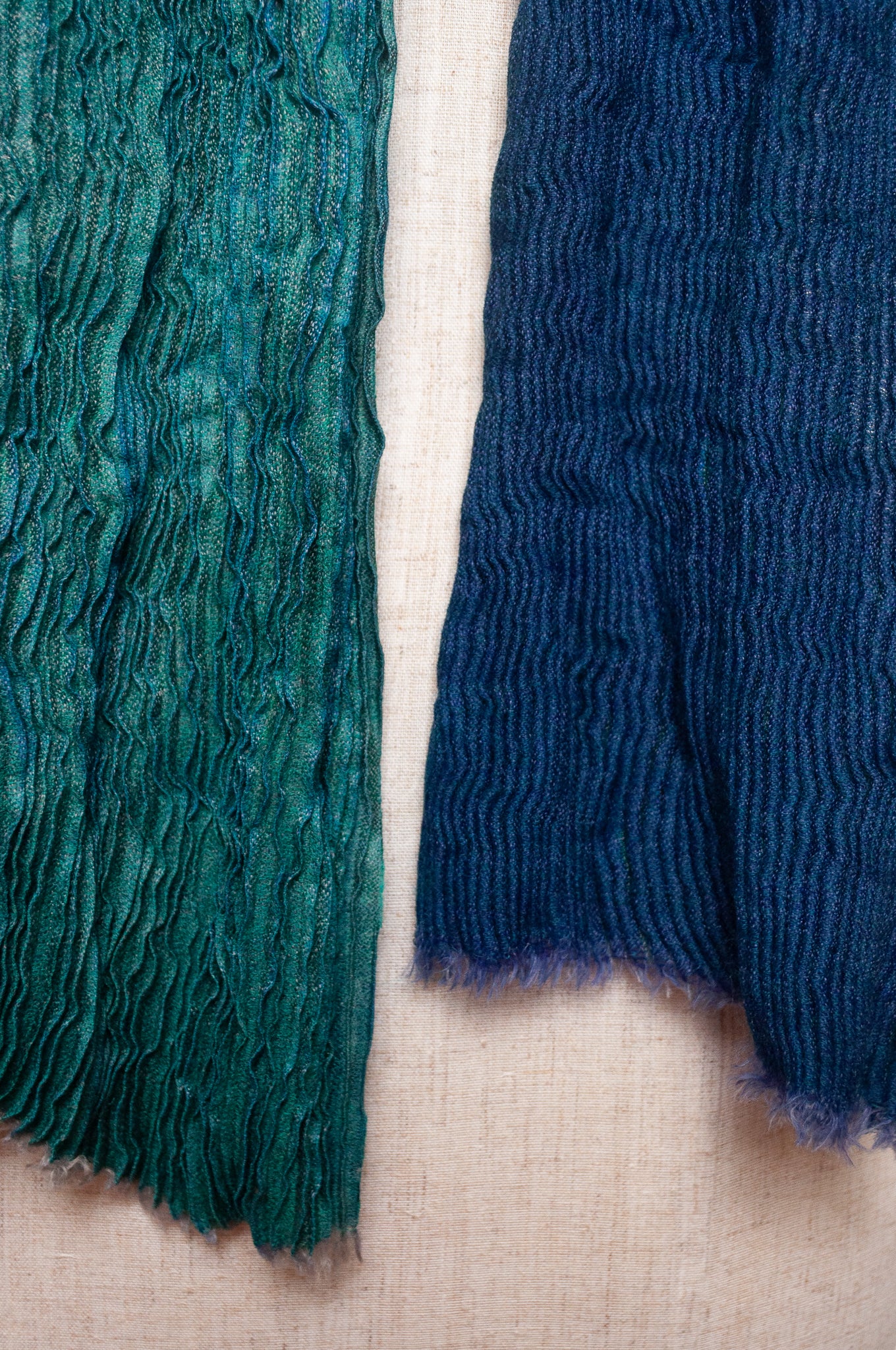 Neeru Kumar shibori wool scarf - marine