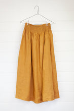 Load image into Gallery viewer, Frockk one size linen Lulu skirt maxi length  in turmeric mustard yellow.
