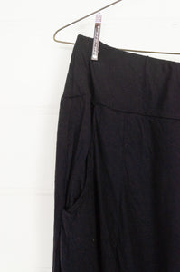Valia made in Melbourne cotton knit easy fit Paris pant in black.