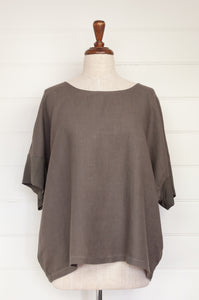Valia made in Melbourne easy fit Maxi top in taupe.