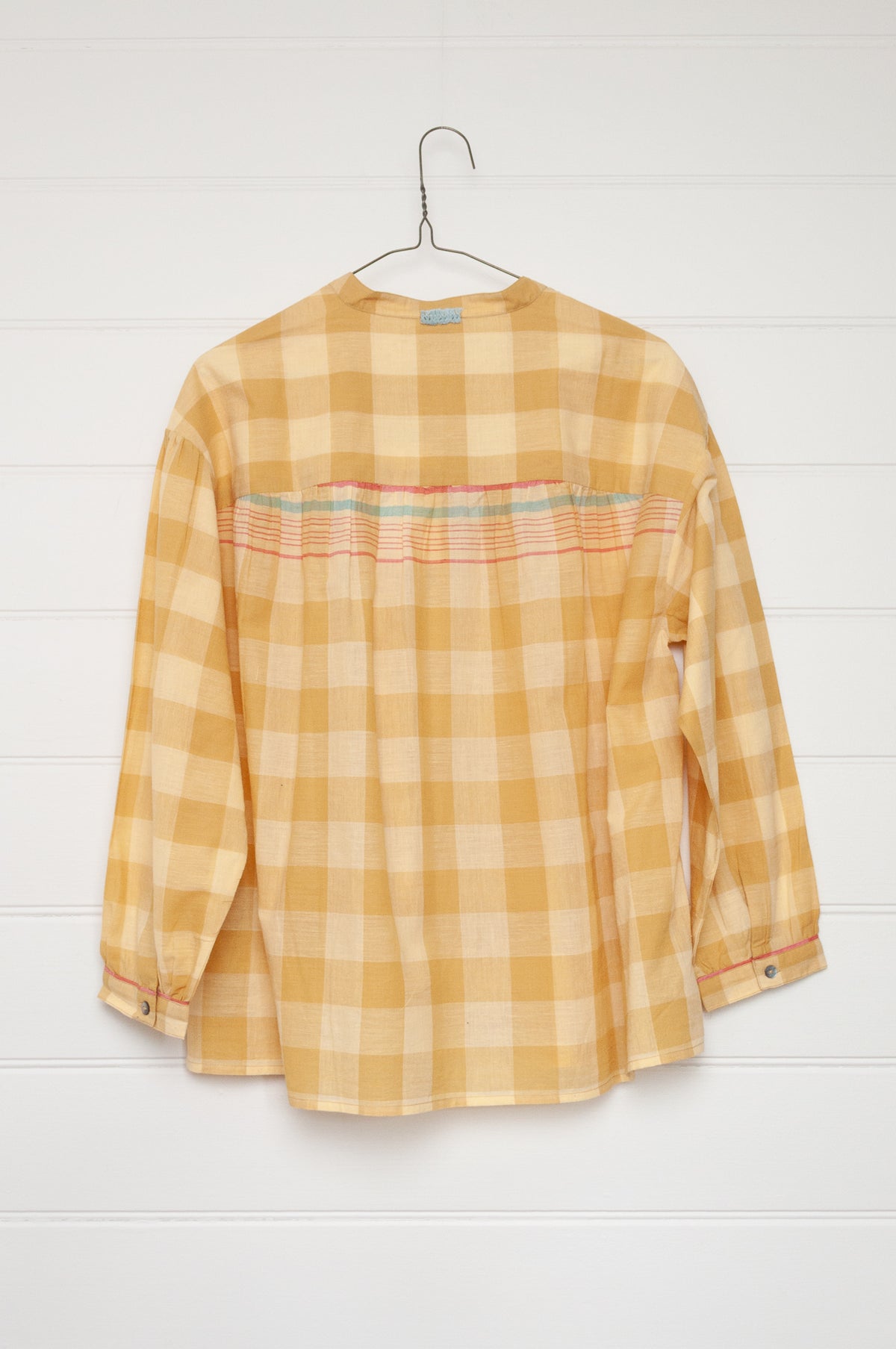 Lotus Veda Daffodil handloom cotton shirt - yellow checks