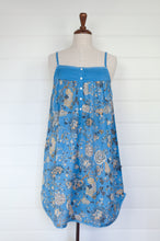 Load image into Gallery viewer, Juniper Hearth nightdress in Malabar sky, floral print on sky blue.