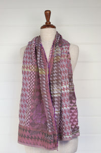 Letol scarf made in france organic cotton Casimir design in marshmallow pink and lilac.