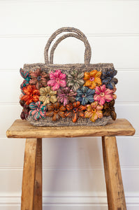 Sophie Digard embroidered raffia bag - FRB/Multi
