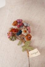 Load image into Gallery viewer, Sophie Digard handmade linen flower brooch in warm colours.
