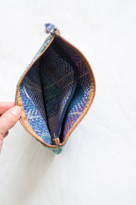 Colourful vintage lohori kantha zippered pouch