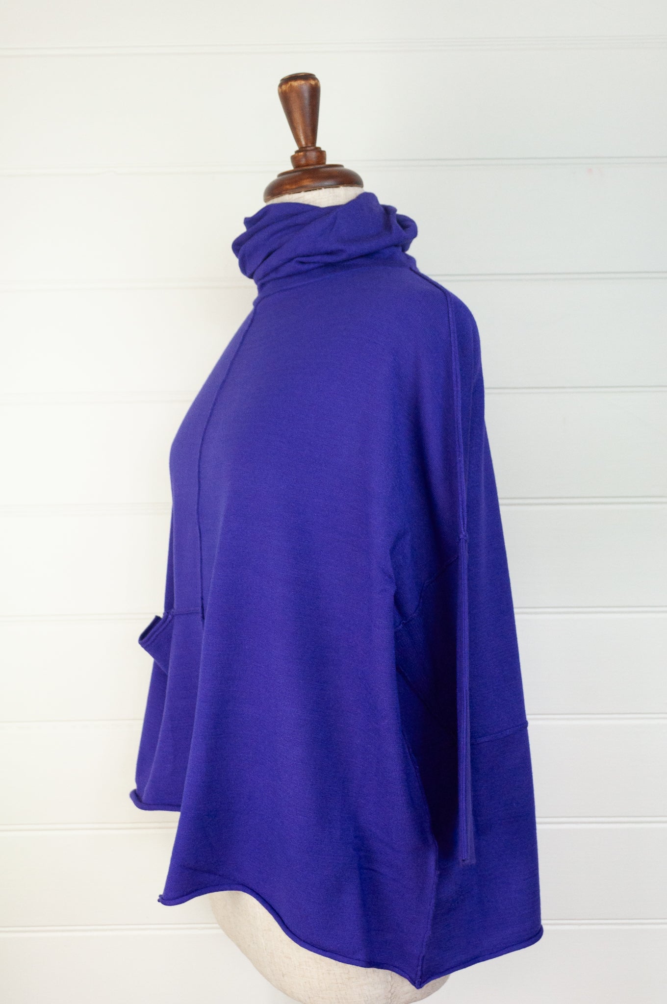 Banana Blue box pullover in purple.