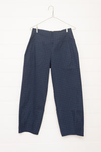 Valia made in Melbourne Sydney Quay pant ink navy check.
