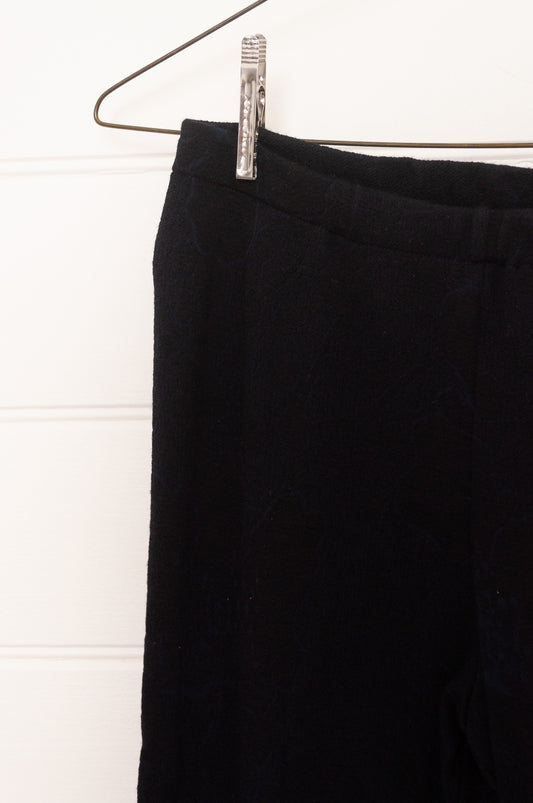 Valia made in Melbourne wool jacquard knit Florence legging in ink navy print.